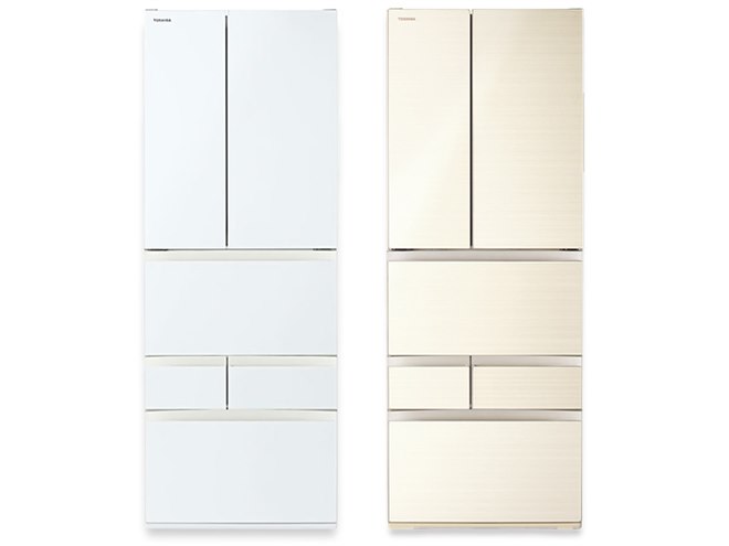 東芝、うるおい冷蔵＆真ん中野菜室の6ドア冷凍冷蔵庫「FKシリーズ」4種
