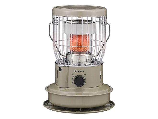 コロナ、アースカラーでランタンモチーフの小型対流形石油ストーブなど