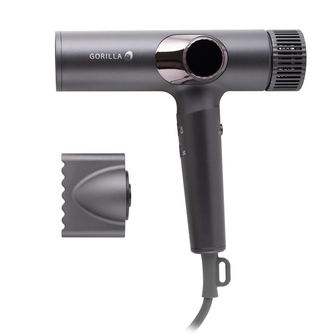 ドウシシャ、最大風速約63.91m/秒の“爆風”ヘアドライヤー「ゴリラの