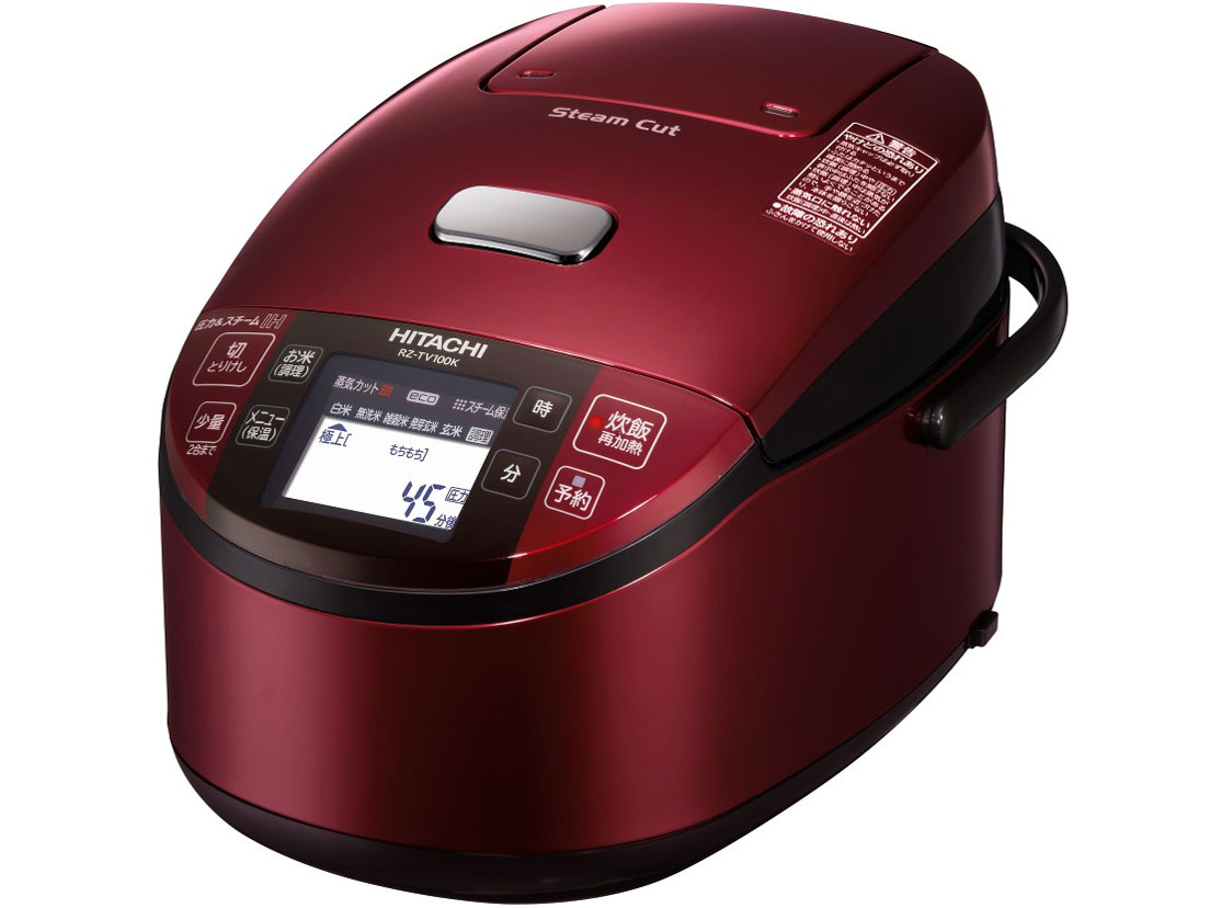 日立 蒸気カット 極上炊き 圧力＆スチーム RZ-SV100K(R) [メタリック