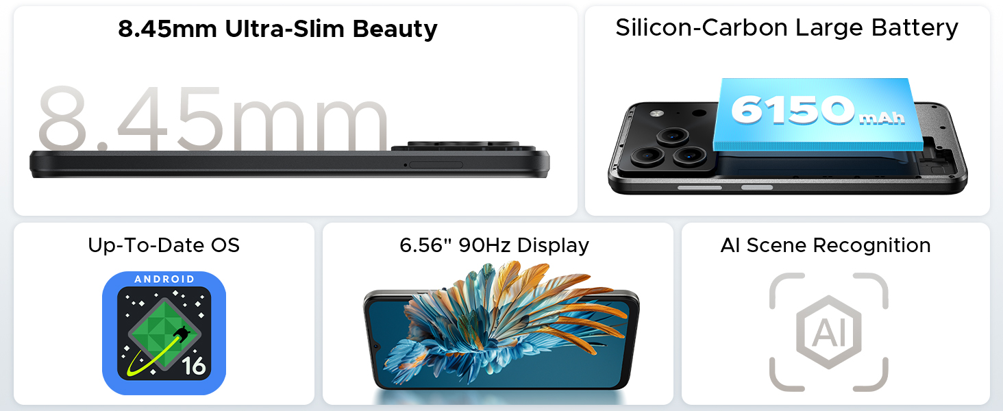 DOOGEE Note 56 Android 16 Unlocked Smartphone 24GB+64GB 6150mAh