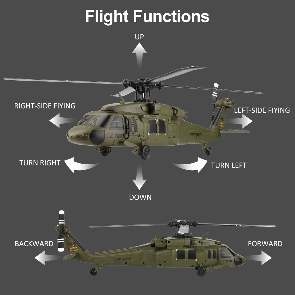 ラジコン ヘリコプター WLTOYS K170 UH-60L バッテリー2個付き Wltoys