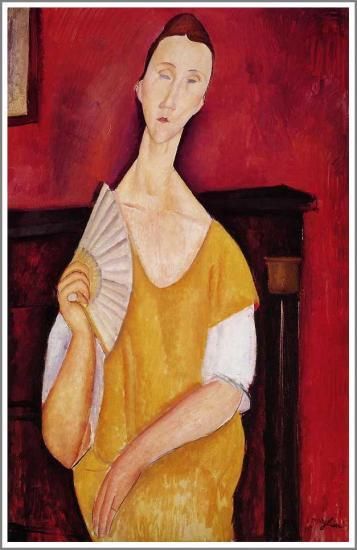 モディリアーニ【ルニア・チェホフスカの肖像】 - 手描き 絵画（油絵