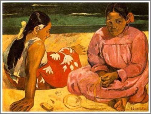 ゴーギャン【タヒチの女】 - 手描き 絵画（油絵複製画）販売のアート名画館