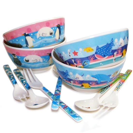 ペンギン グッズ フォーク＆スプーン 子供用 メラミン食器 ヤエックス