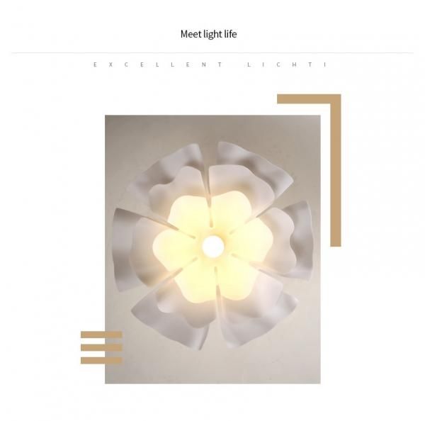 LASHA】フラワーデザインペンダントライト ホワイト 2灯（W400mm