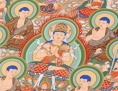 四国八十八ヶ所霊場 納経軸 特上真言十三仏 弘法大師入り 本紙絹本