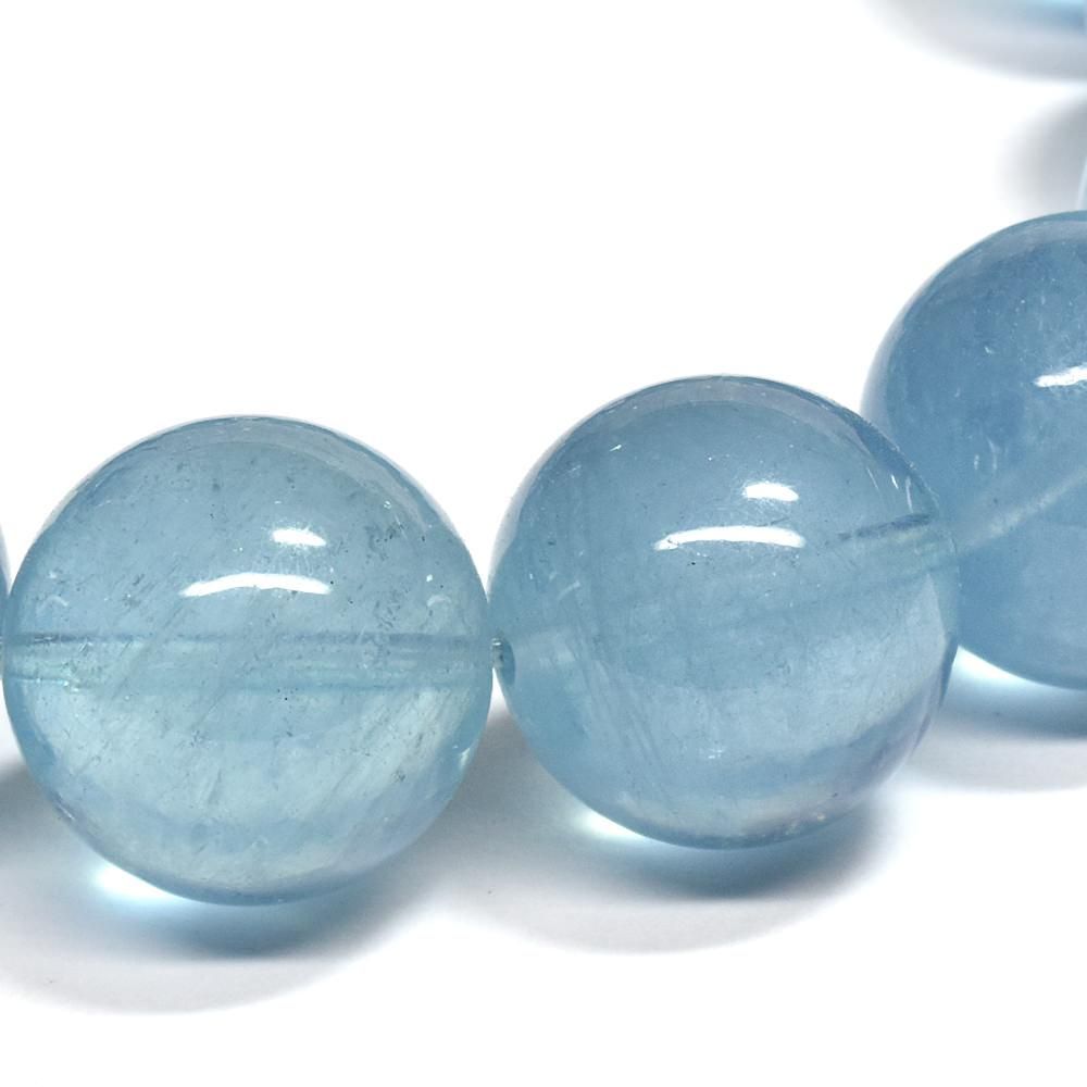 アクアマリン ブレスレット 15.5mm #MK673 - プレミアム天然石専門店