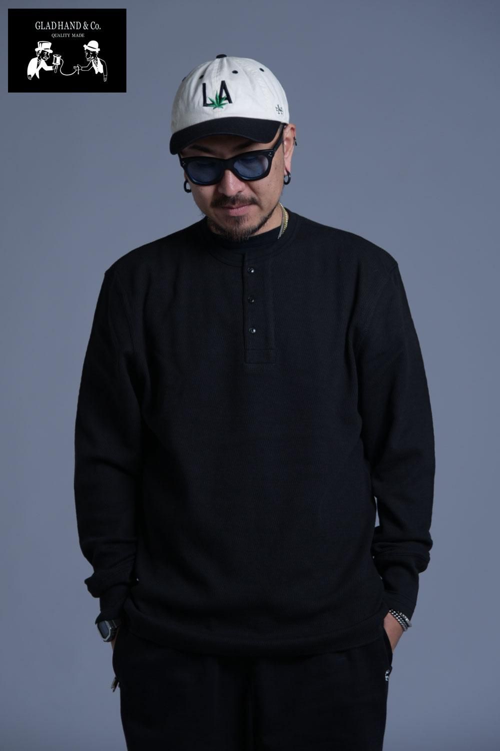 GLADHAND(グラッドハンド) ワイドワッフルヘンリーネックロング