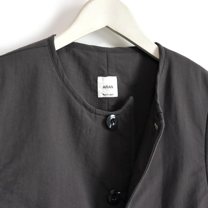 ARAN（アラン）ナイロンタッサー ベスト（ダークグレー） - 5minutes