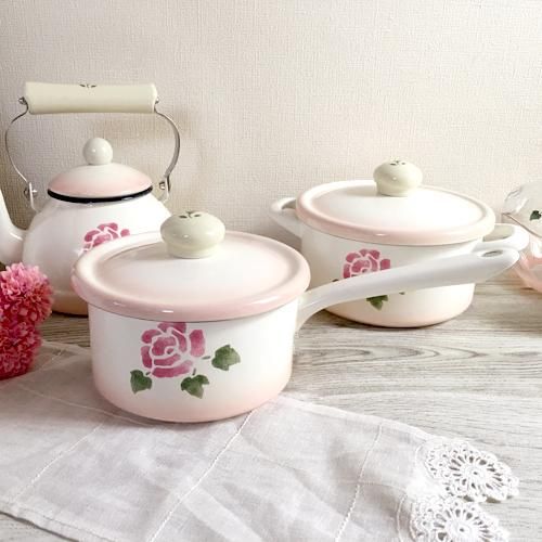 イマン オデット ホーロー 角ストッカー マニーローズシリーズホウロウ