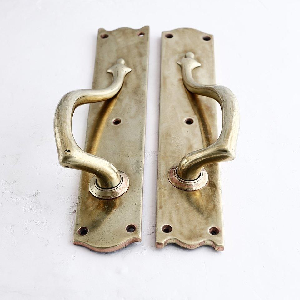 真鍮ドアハンドル ペア 31cm 店舗・玄関ドアなどに アンティーク