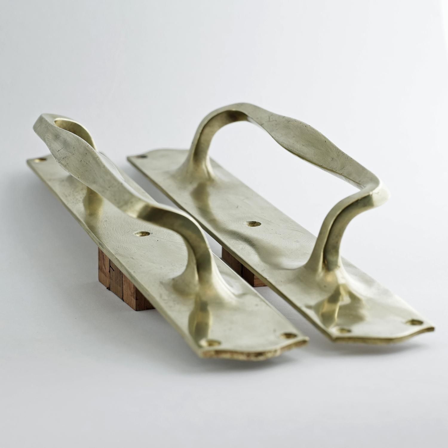 大きなドアハンドル 真鍮 ペア 38.7cm 英国ヴィクトリア王朝期