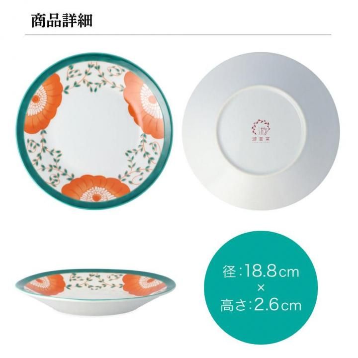 6号皿 色絵皿 選べる2柄 サーカス 花並べ 游楽窯 | 九谷焼通販 陶らいふ