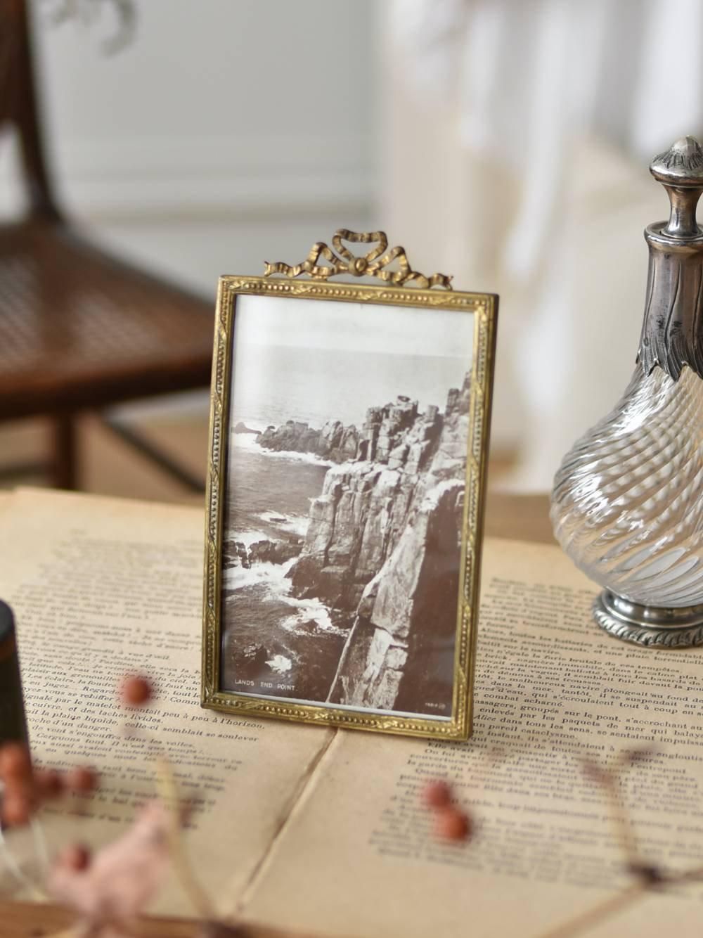 フォトフレーム.リボン8 フランス アンティーク 写真たて