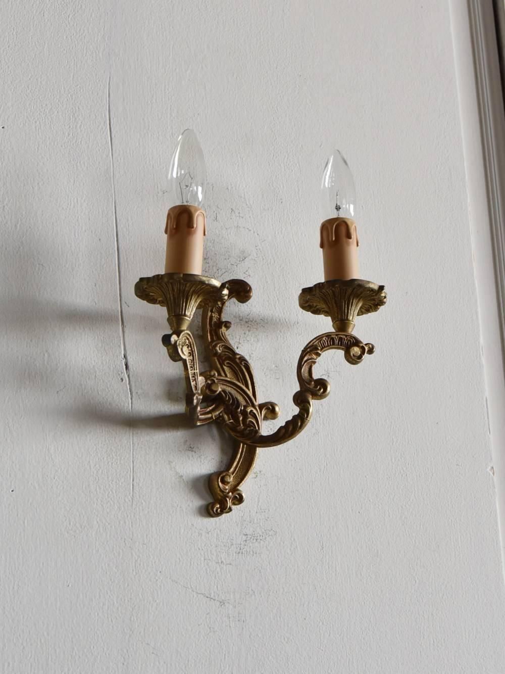 2灯ウォールランプ.17 フランスアンティーク照明 ブラケット ランプ