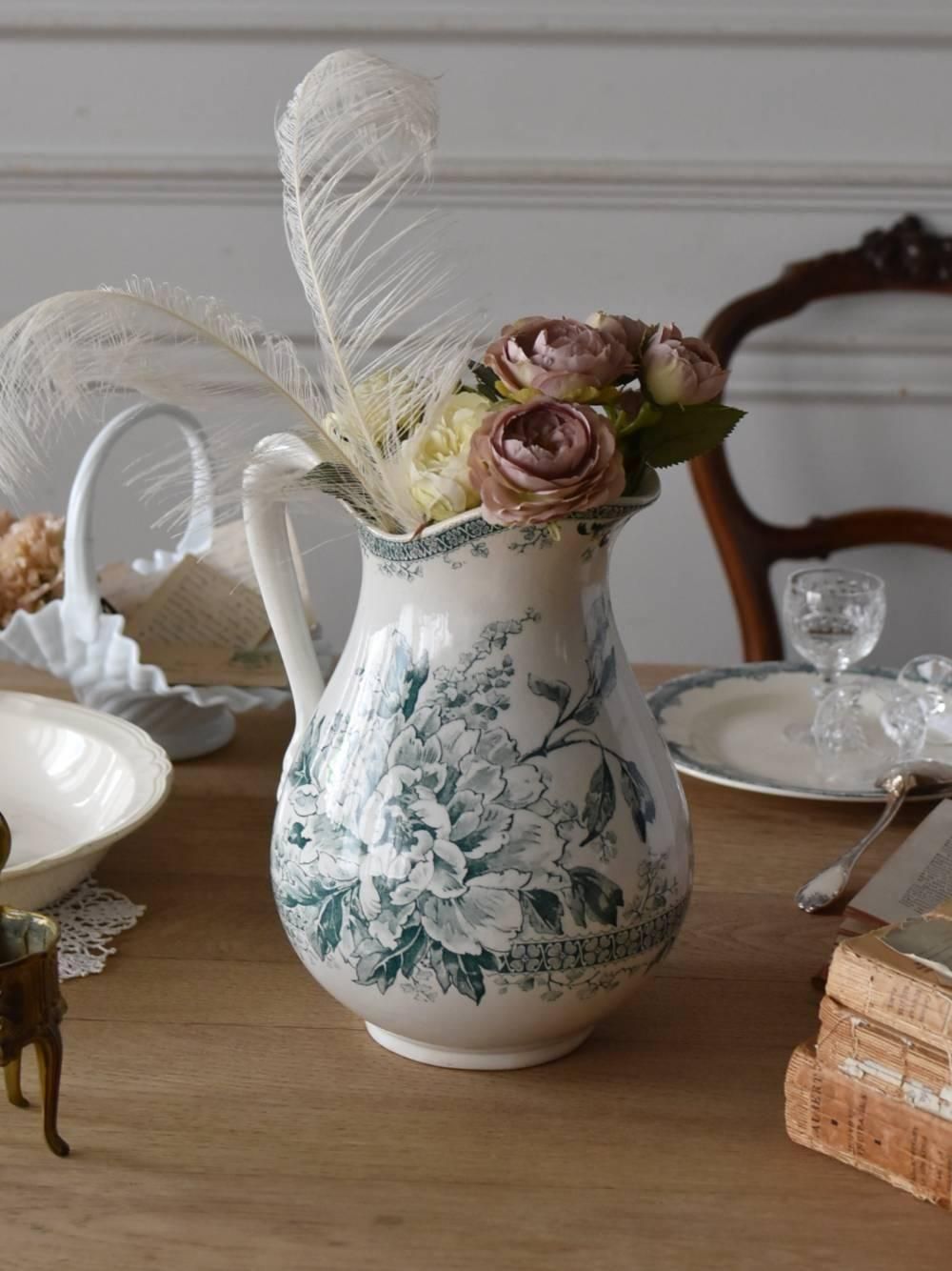 フランスアンティークプレート ナスタチウム花柄 皿2枚セット フランス