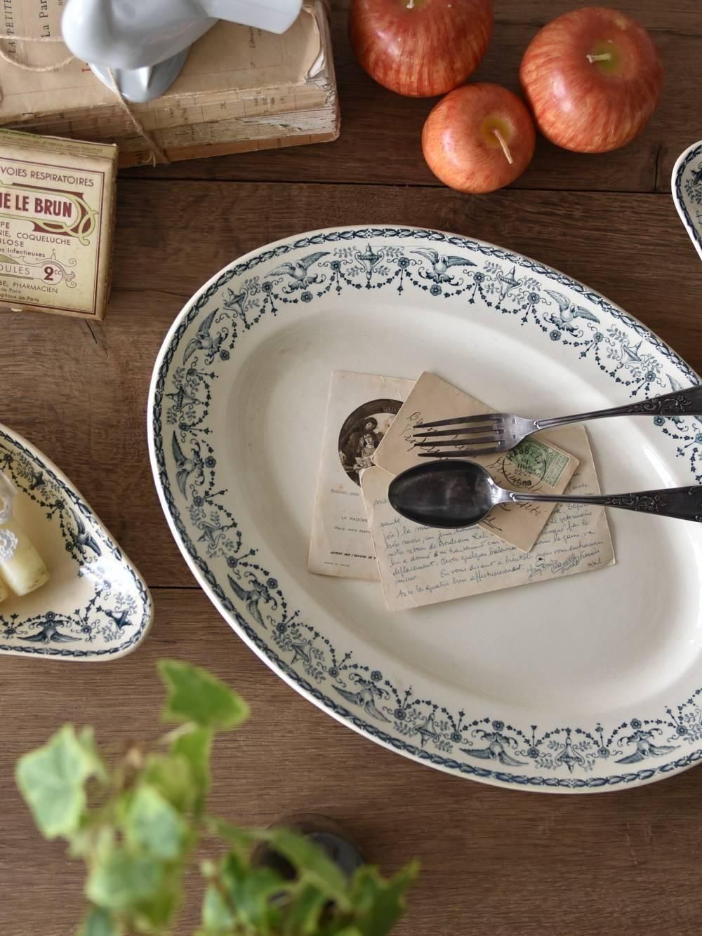 オーバルプレート.Primerose フランスアンティーク食器 アンティーク