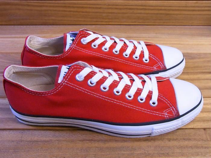 コンバース,90s,USA製,オールスター,OX,RED キャンバス,9.5インチ,箱