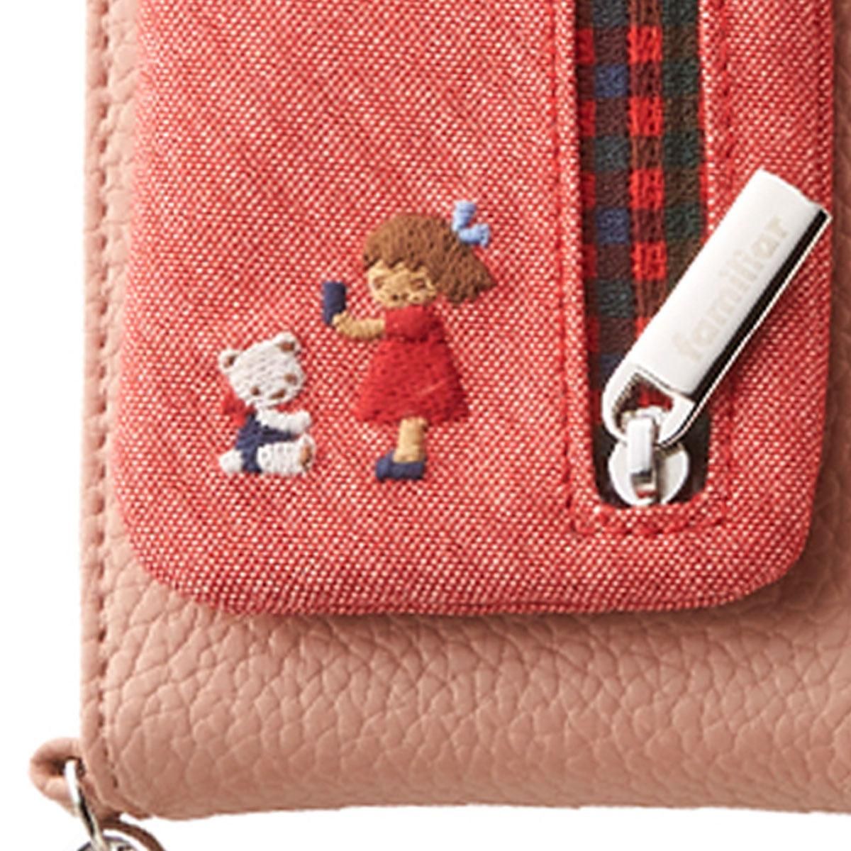 ファミリアスマホケース familiar×ajew マルチ対応サイズM ピンク