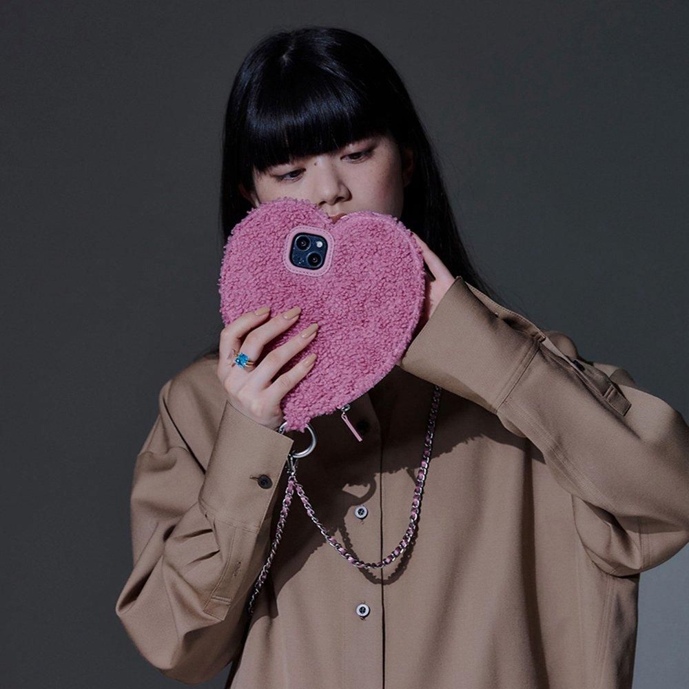 fluffy dress HEART | iPhone15ProMax / pink - ajew