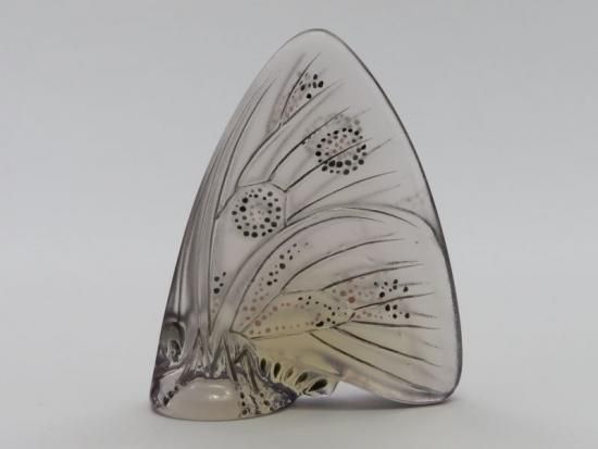 ラリック フィギュリン ○ パピヨン ペーパーウェイト 紫色 パープル