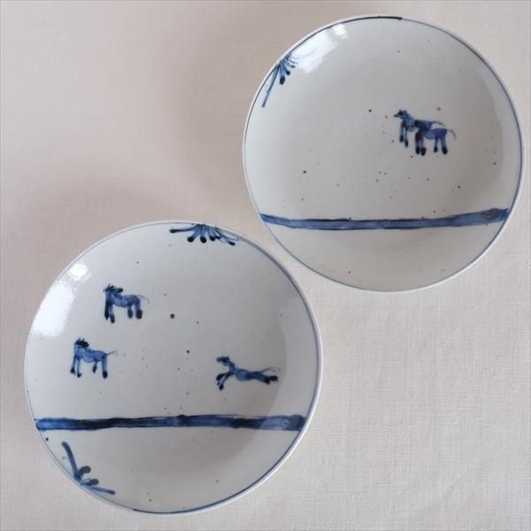 染付馬図5寸皿 - 宙 SORA