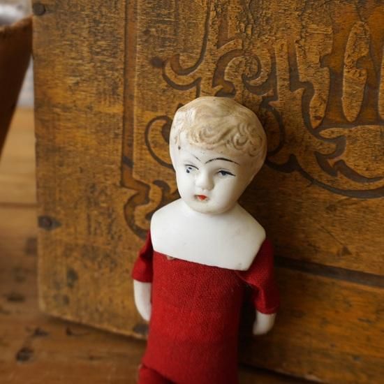 ドイツ アンティーク チャイナヘッドドール 男の子 15cm ビスク