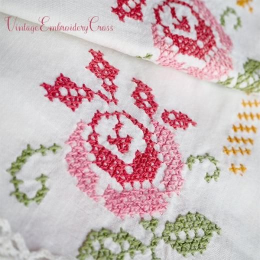 ドイツ ヴィンテージ テーブルクロス H53.5cm×W53.5cm スクウェア