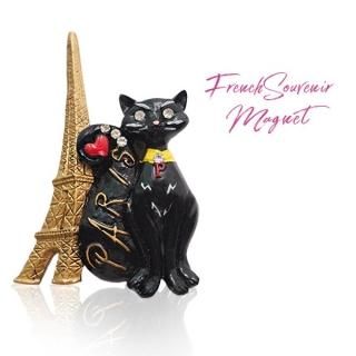 フランス直輸入！】フランス パリ お土産マグネット（ ハート 猫 黒猫
