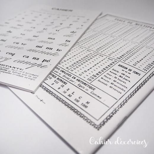 フランス製 アンティークリプロダクト学習ノート 文字 ー フランス雑貨