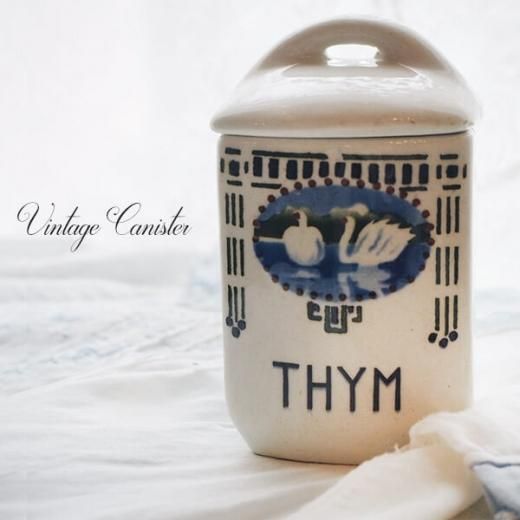 フランス アンティーク キャニスター 白鳥・スワン【THYM/タイム】