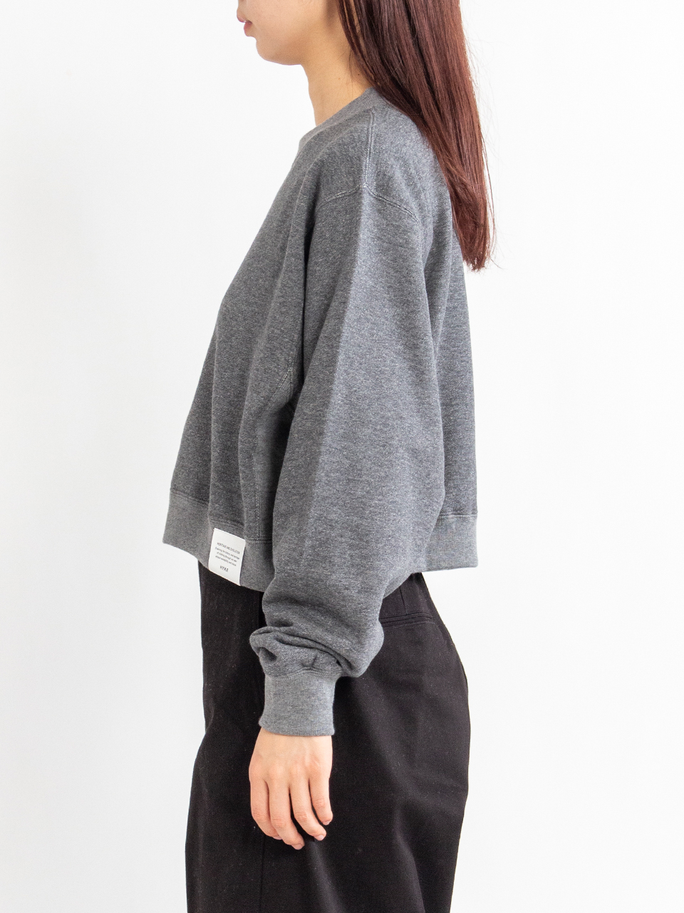 CROPPED SWEAT SHIRT-クロップドスウェットシャツ-HYKE（ハイク
