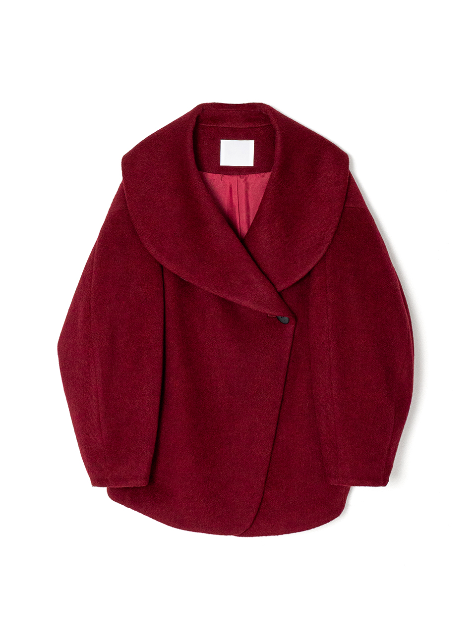 Wool Arupaka Shawl Collar Short Coat-ウールアルパカショールカラー