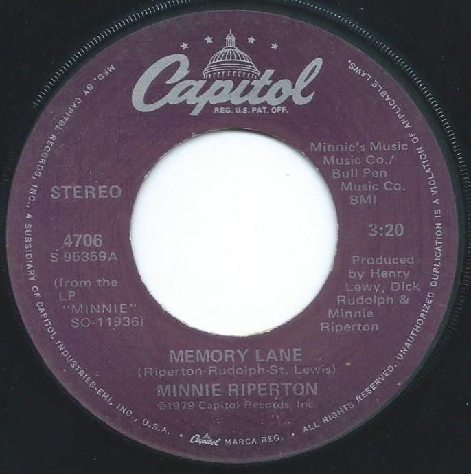 MINNIE RIPERTON / MEMORY LANE / I'M A WOMAN (7
