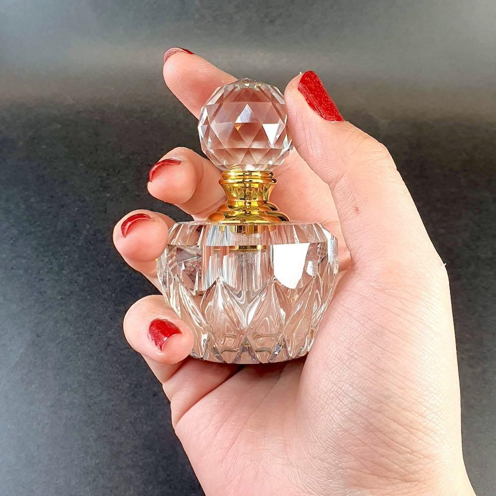 クリスタル型香水瓶 透明 Ball 香水ボトル｜ アンティーク