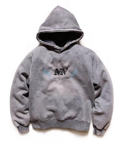 NIL DUE / NIL UN TOKYO / FADED BLEACH HOODIE (ASH) - セレクト