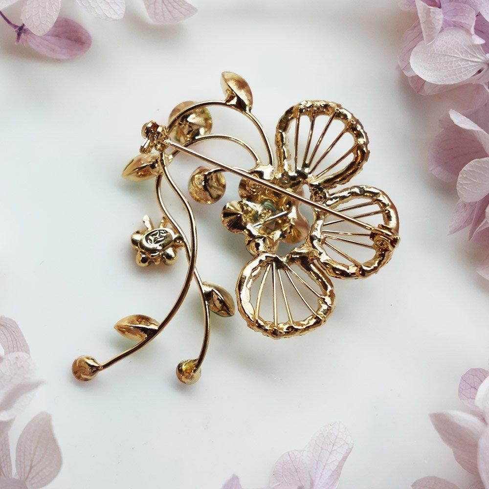 カラフルストーンのお花ブローチ - 海福雑貨通販部