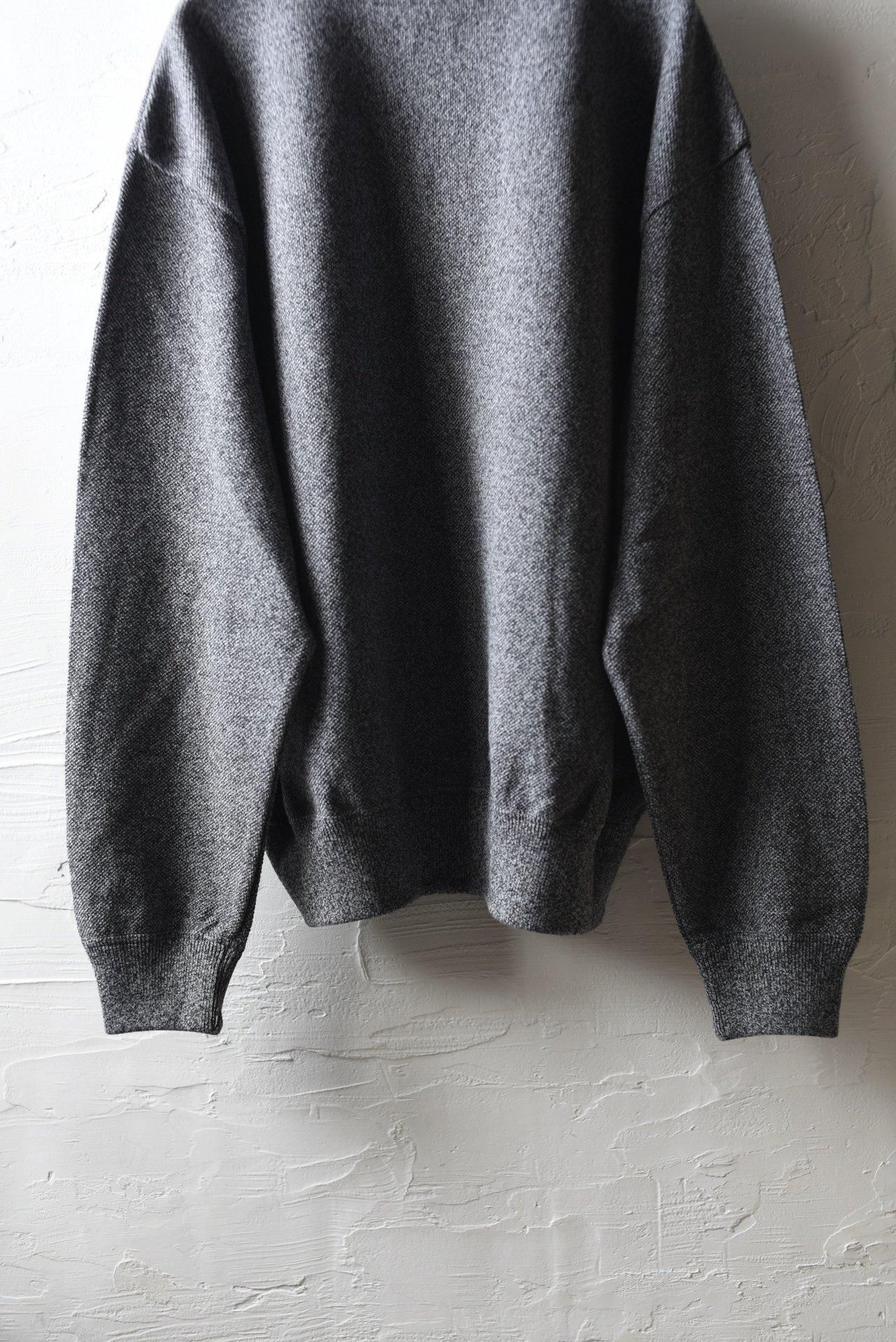 crepuscule Light Moss Stitch Half Zip Pullover D.Gray - BISHOOL