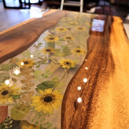 まさに1点物のレジンローテーブル]レジンテーブル、リバーテーブル