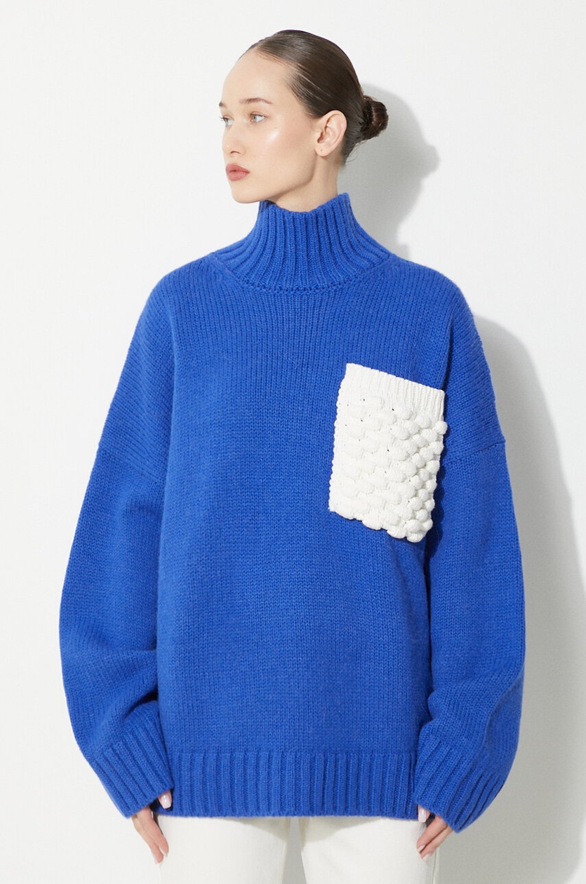 JW Anderson wool jumper Textured Patch Pocket Turtleneck Jumper PRM EU