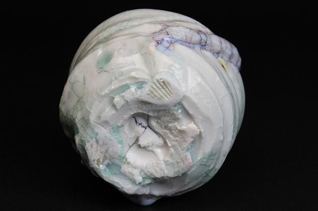 氏家昂大 「 漆貫入彩白磁ぐい呑 」 酒器 盃 - レトロ ＆アート空間