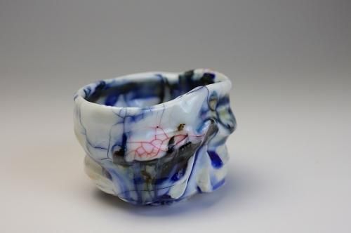 氏家昂大 「 ぐい呑 」 漆貫入彩御深井 盃 - レトロ ＆アート空間