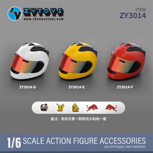 送料無料 1/6 ZYTOYS ZY3014 めっきグラデーションバイクヘルメット