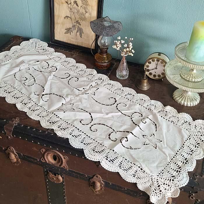 フランス テーブルランナー ヴィンテージ ブロカント ポーランド