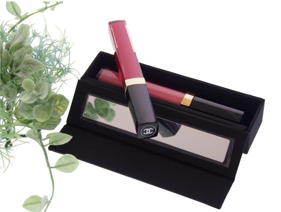 シャネル ノベルティ ハードケース リップグロスポーチ ミラー付き