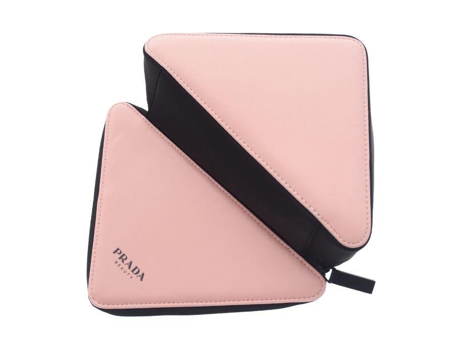 プラダ ノベルティ トライアングル ポーチ 三角形 バイカラー ピンク