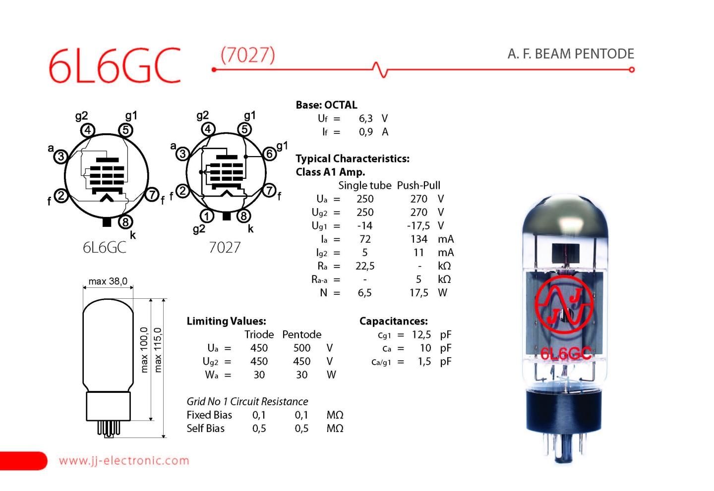 JJ 6L6GC - テクソル オンラインショップ | 高品質真空管 （オーディオ