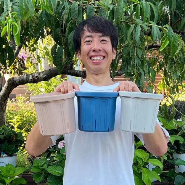 やっちゃんねる×花農家ゆうき コラボ商品 6号スリット鉢 (直径18cm×高