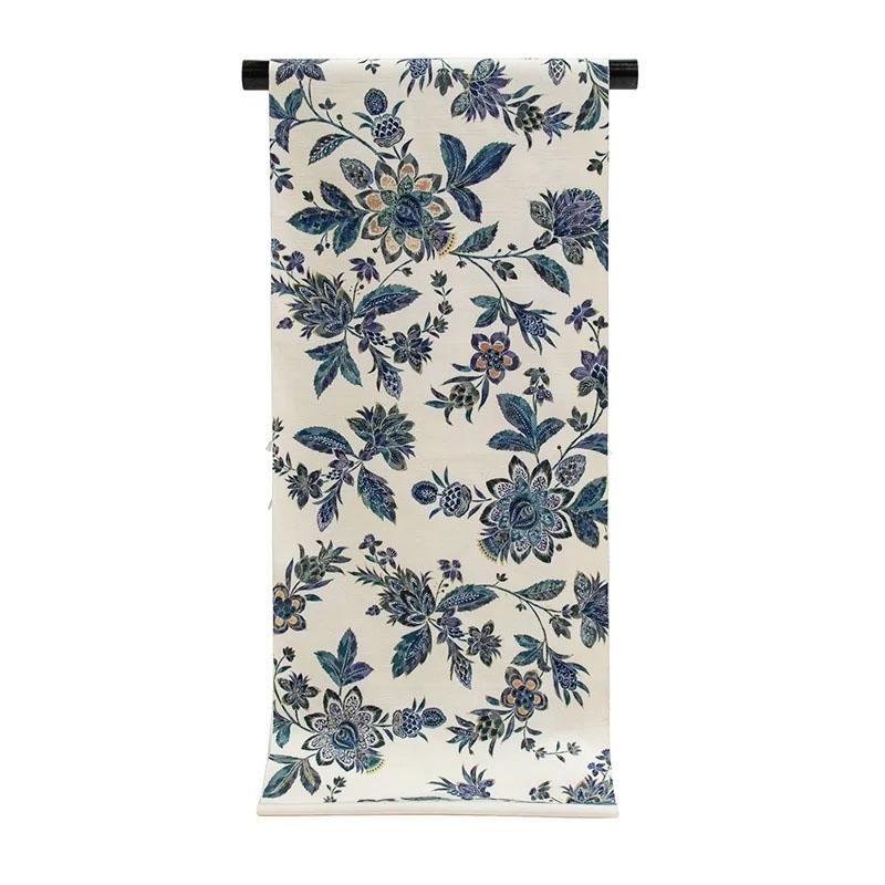 特選プレタ】小千谷紬 更紗文様 染め九寸名古屋帯（大新織物）